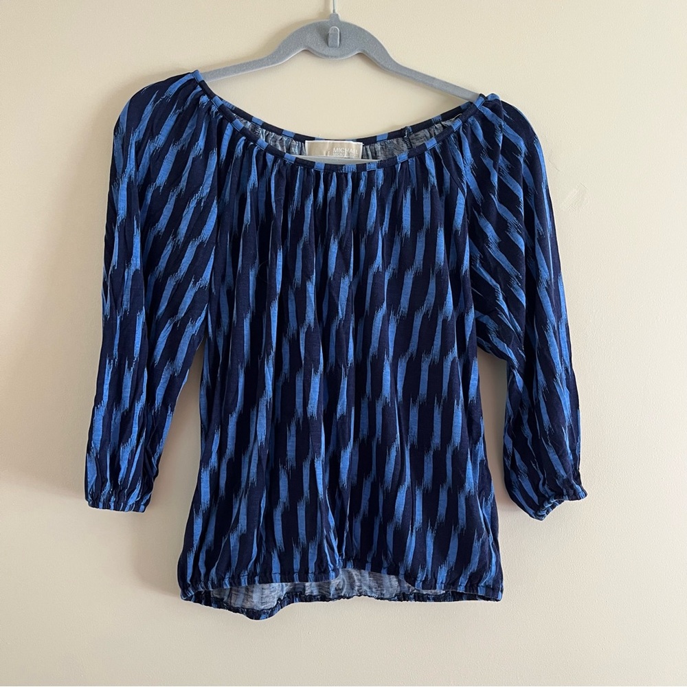 Michael Kors Blue and Black Striped top
